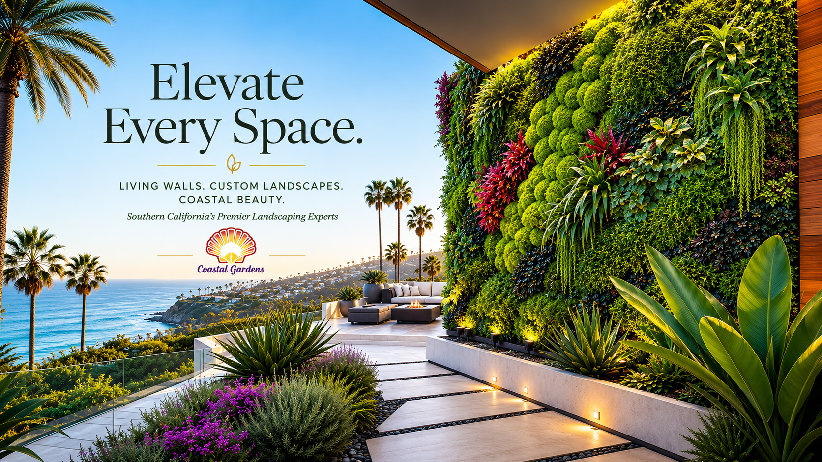 Coastal Gardens California living wall and Southern California landscape hero